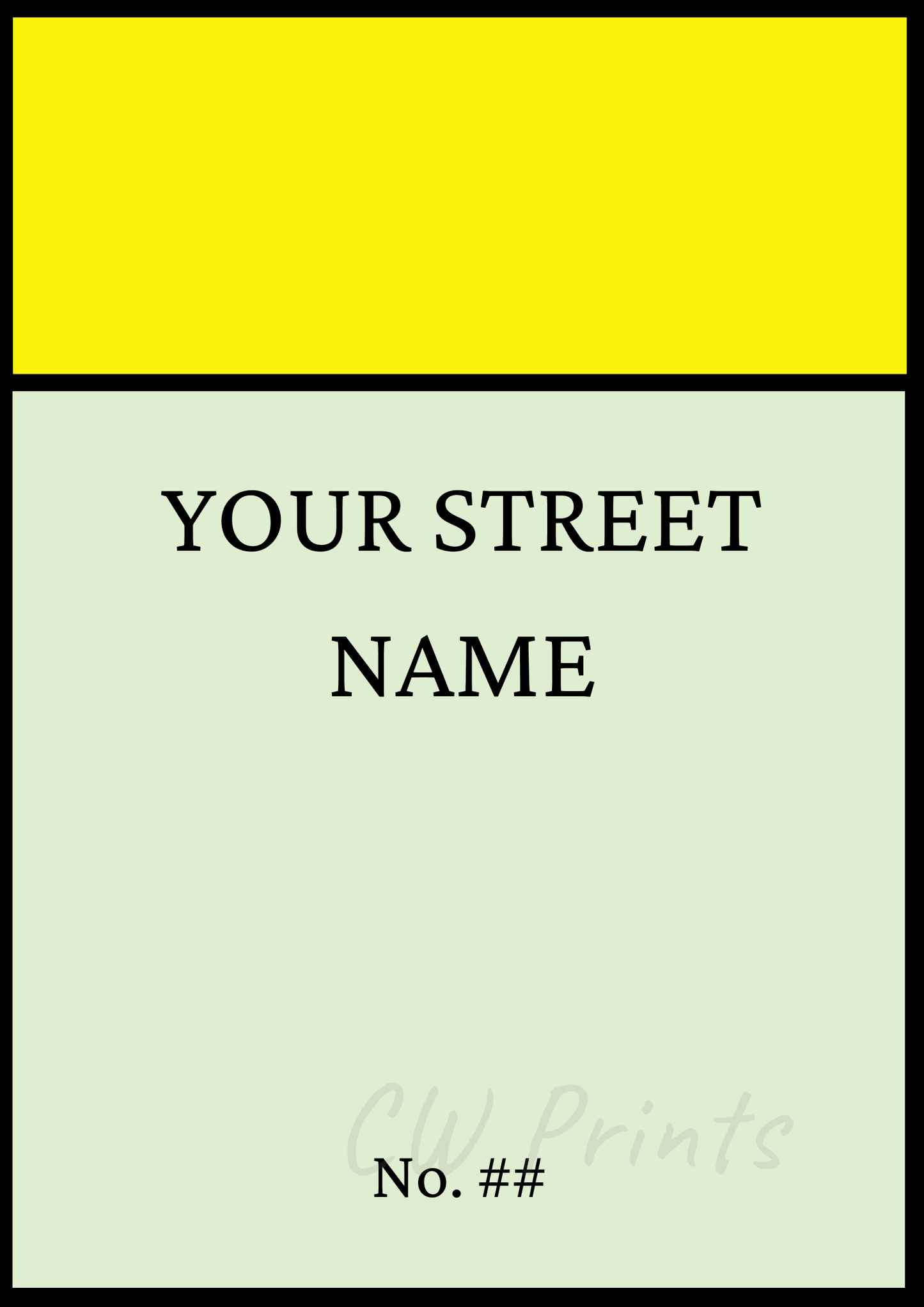 Personalised Monopoly style print