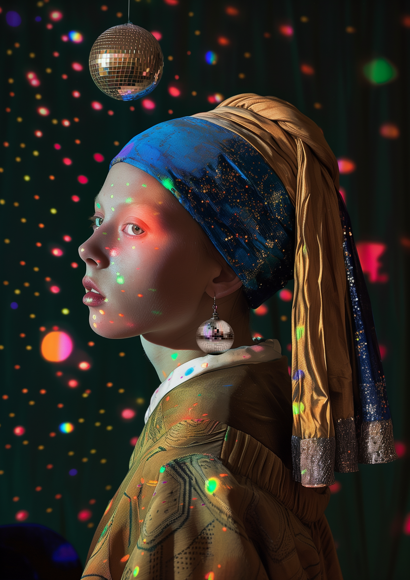 Girl with the Discoball Earing