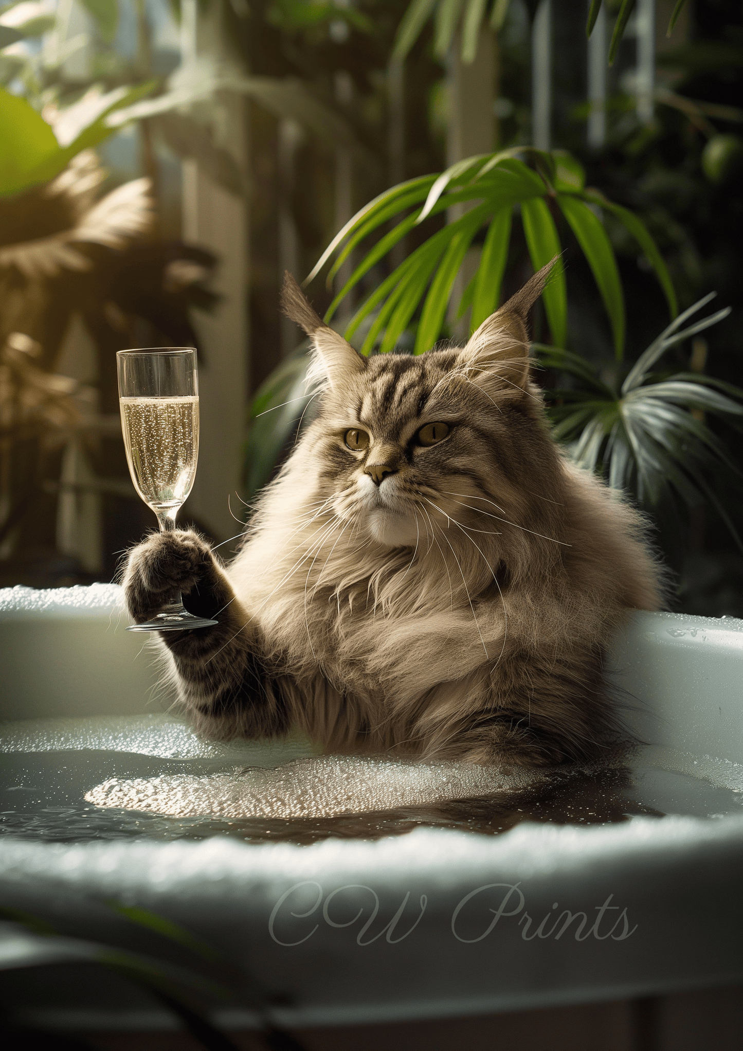 Champagne Hot tub Cat