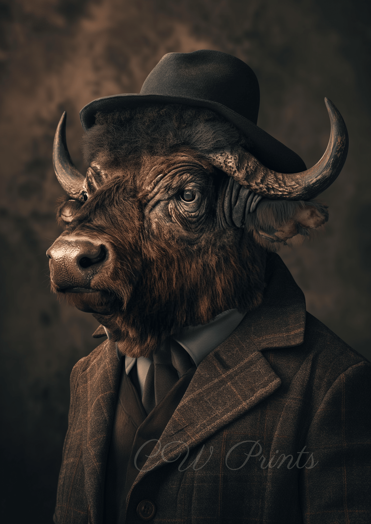 Suited Buffalo portrait print Big 5