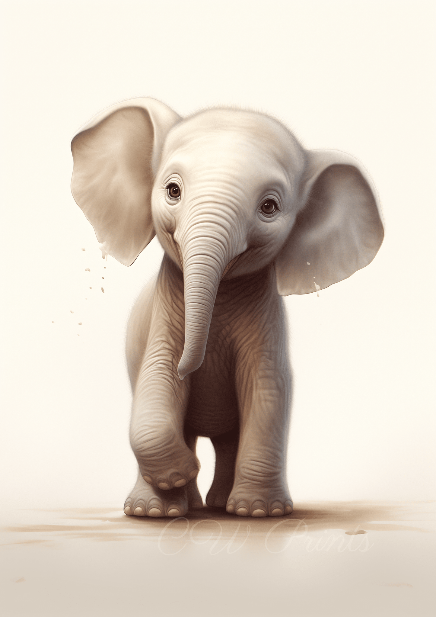 Cute Elephant - Nursery Print