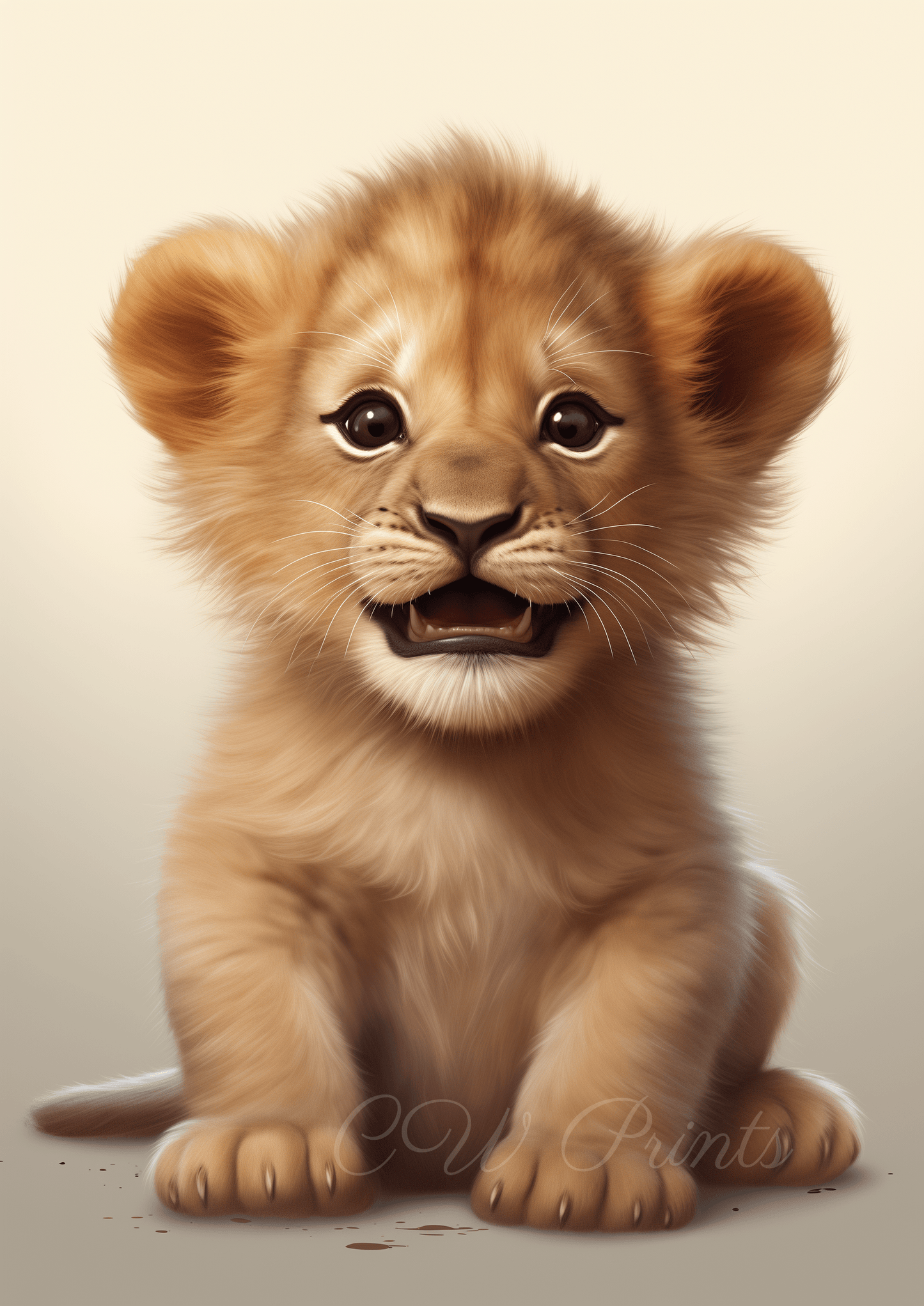 Cute Lion - Nursery Print