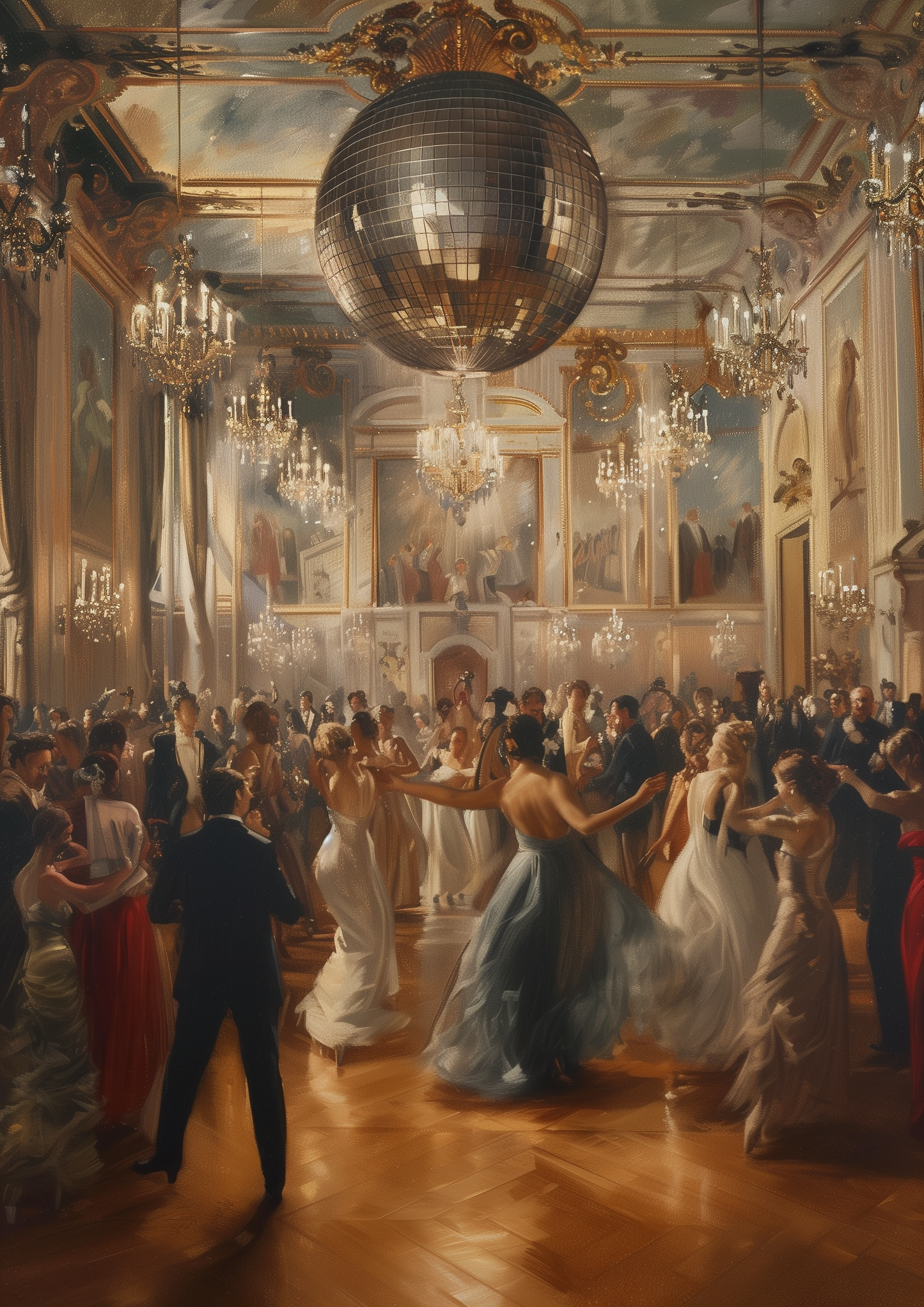 Historical Ballroom Dance Print Disco ball