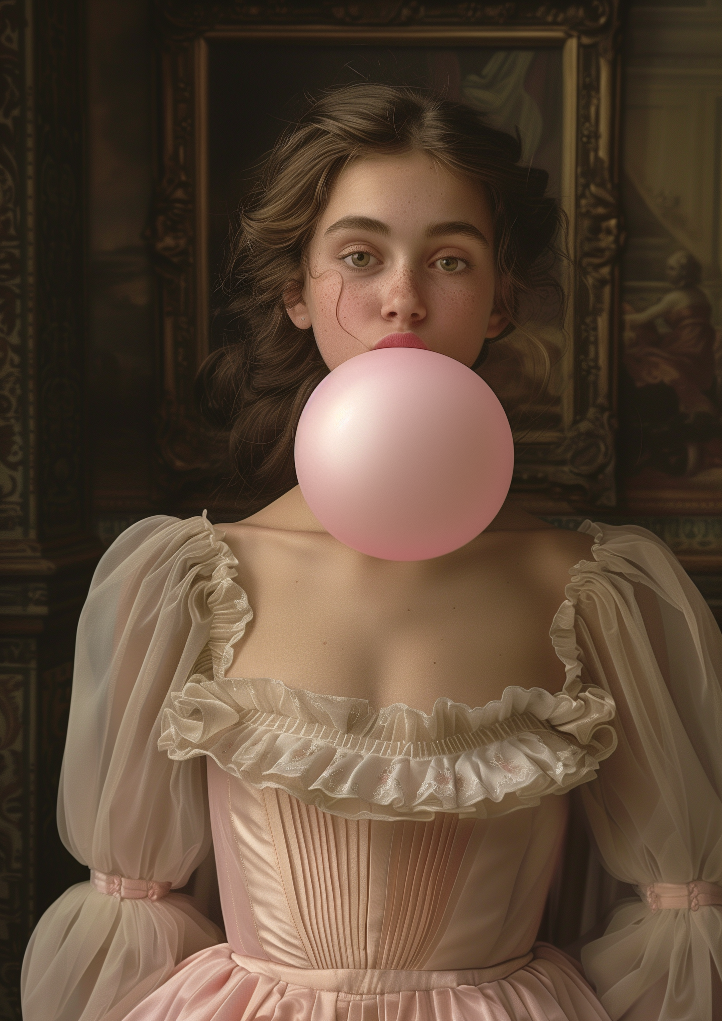 Another Baroness Blowing Bubblegum Print