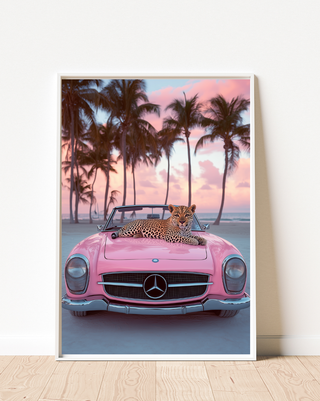 Pastel Pink Car Cheetah