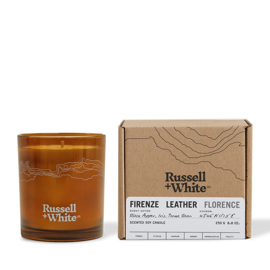 Firenze Leather 250g Scented Soy Candle