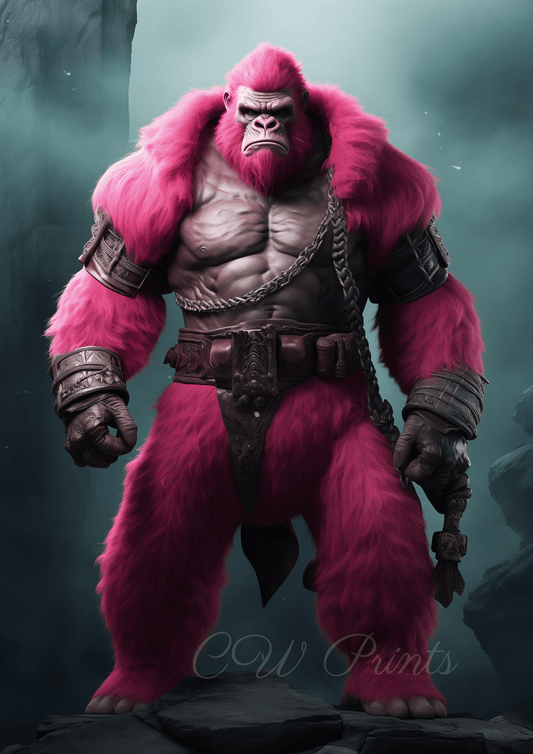 Gorilla Pink Fluffy Viking