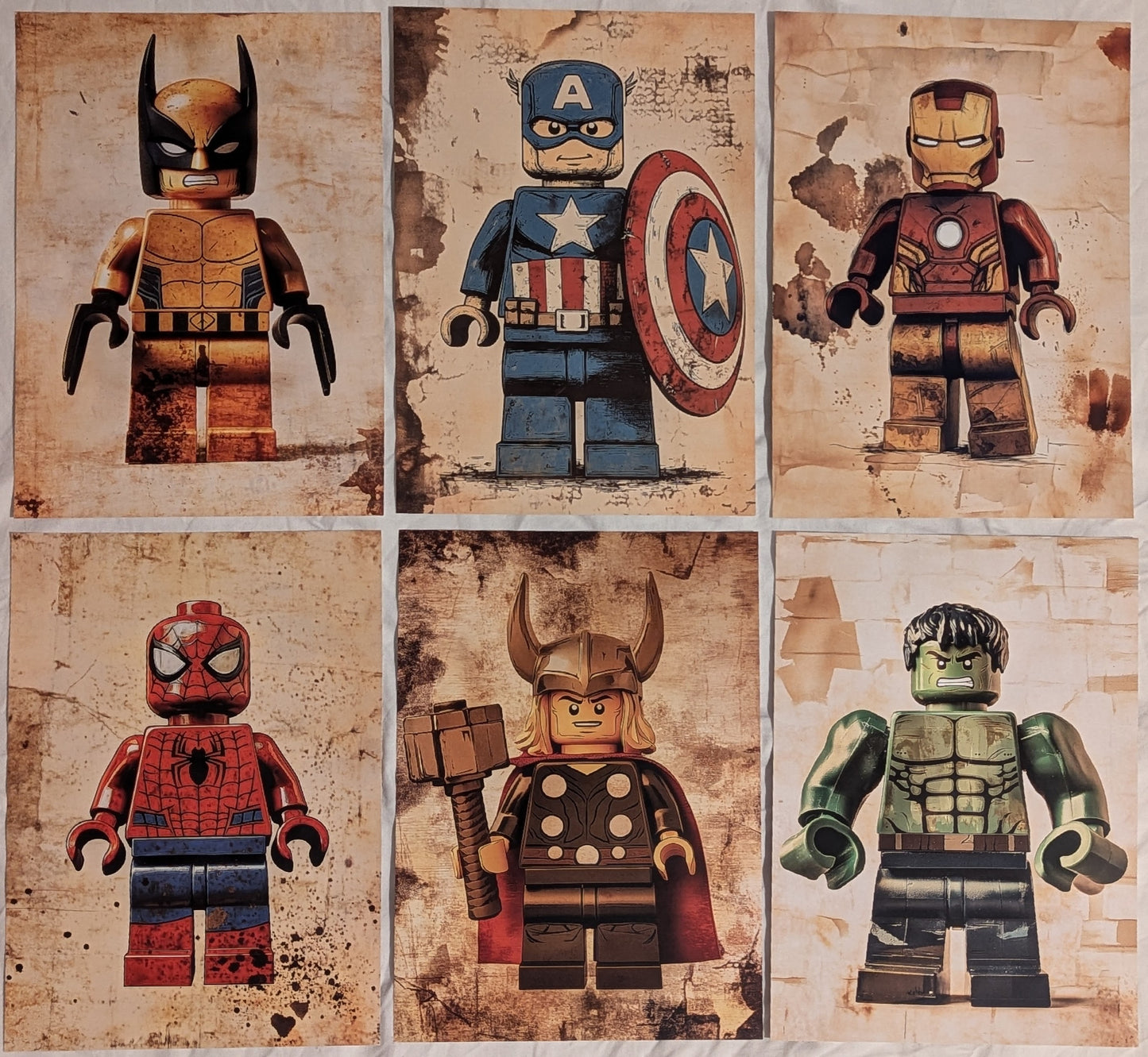 The full Marvel Lego set (6 prints)