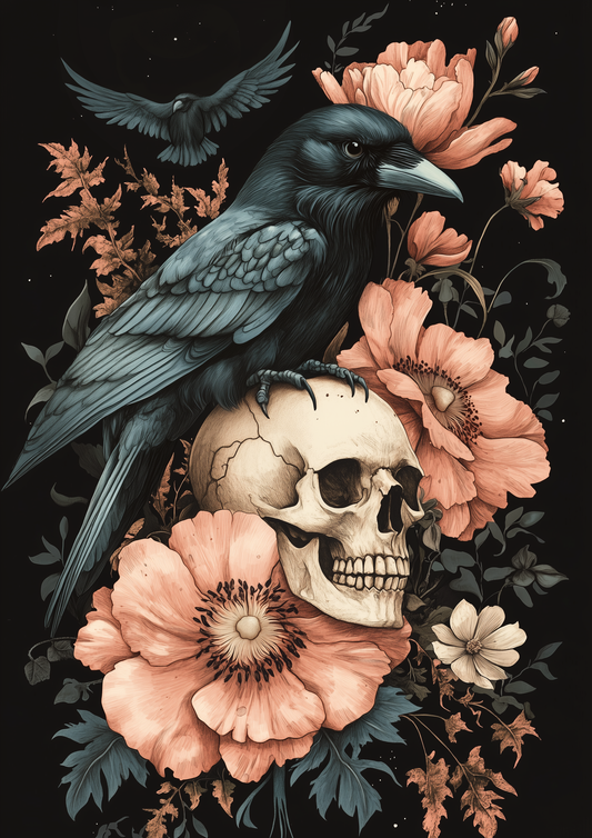 Botanical Gothic Bird 1
