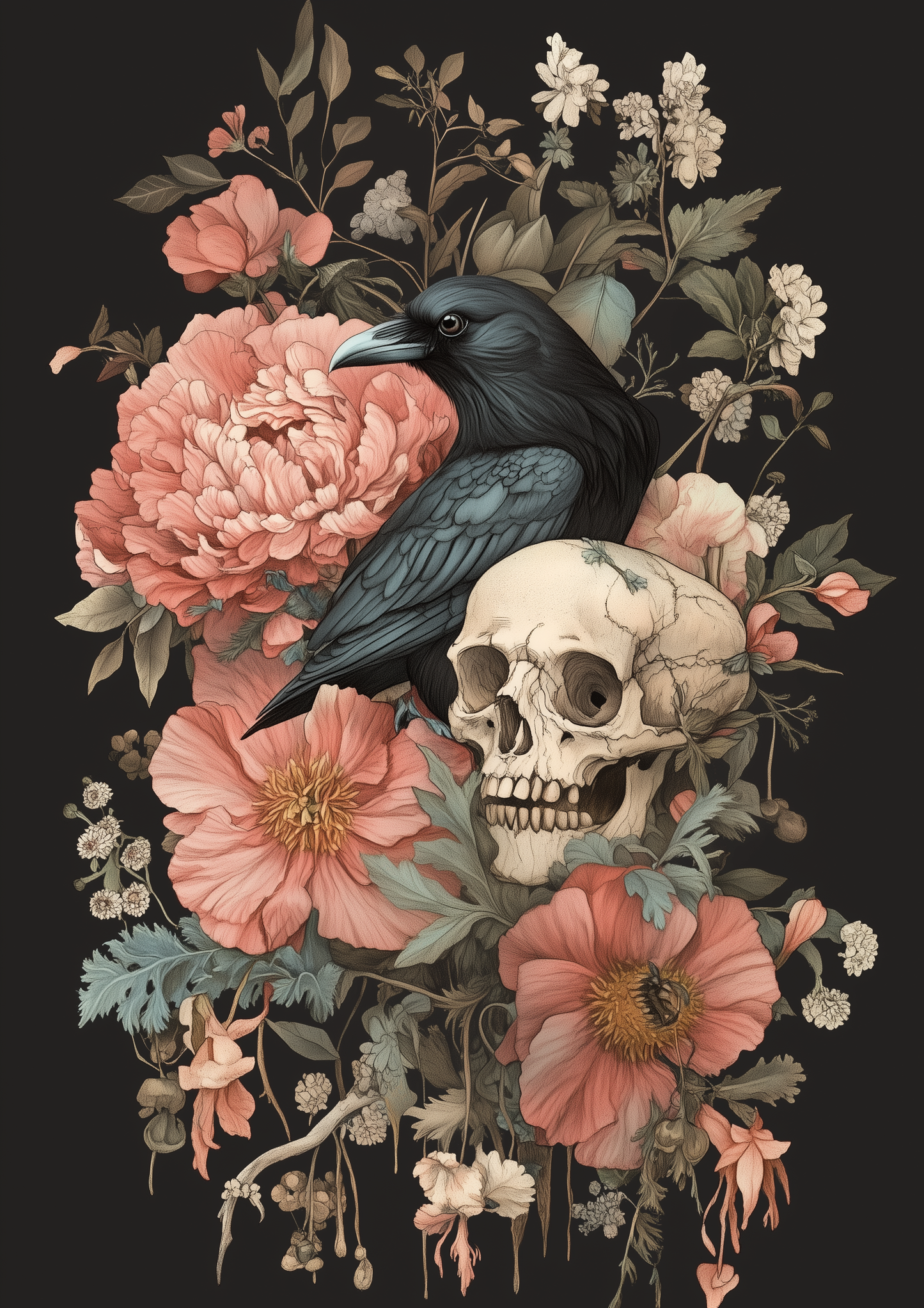 Botanical Gothic Bird 3