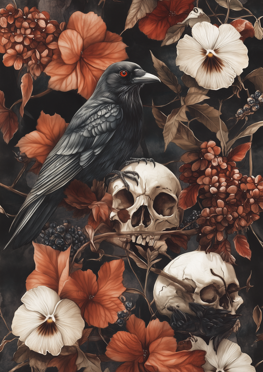Botanical Gothic Bird 2