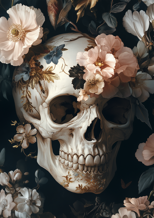 Skull Floral - Pastel Flowers