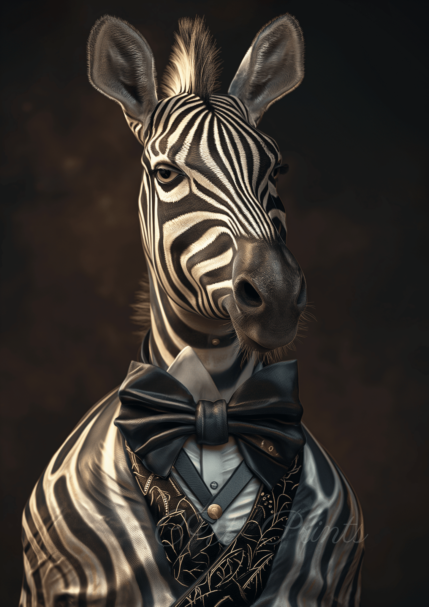 Zebra in Zebra print suit